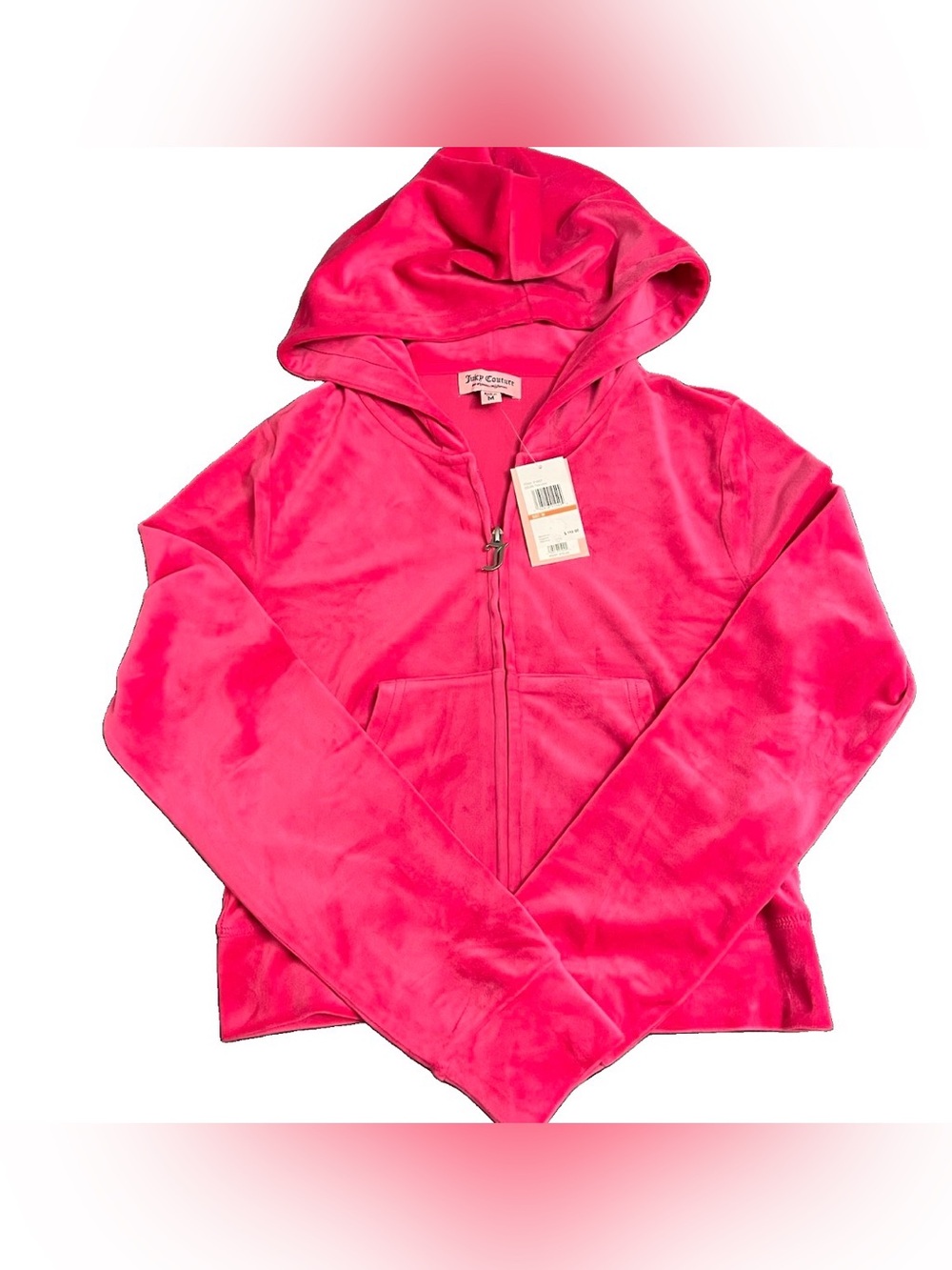 Juicy Couture Classic Velour Zip Up Hoodie In Free Love Size M New